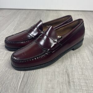 EUC G.H. Bass Weejuns Men’s 8.5 B Logan Loafers Burgundy Leather Casual Preppy G